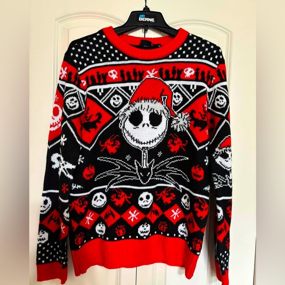 DISNEY Nightmare Before Christmas Jack Skellington Christmas Sweater - Picture 1 of 1